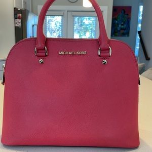 Michael Kors Saffiano Leather bright pink handbag